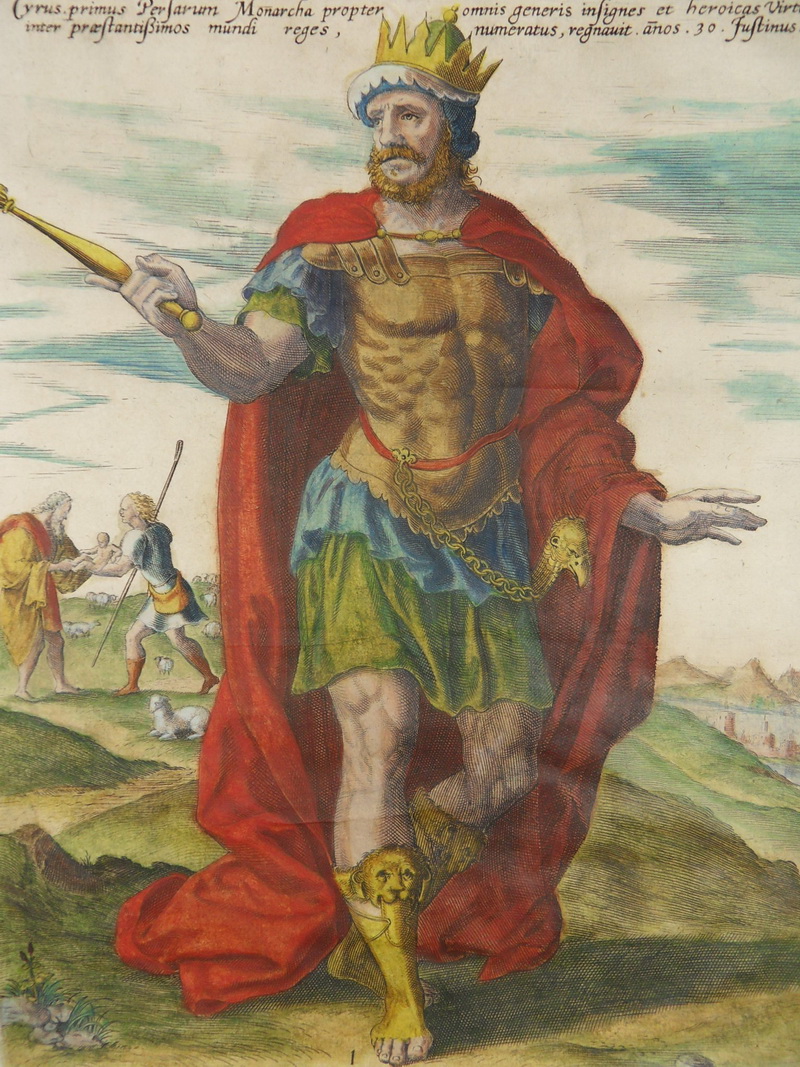 CYRUS THE GREAT PERSIAN KING PERSIA OLD MASTER ENGRAVING JODE ANTWERP